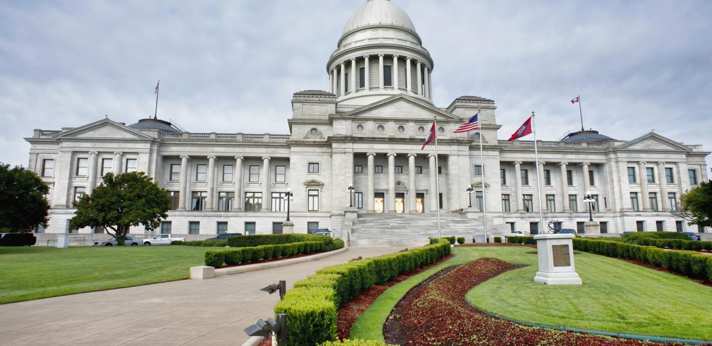 The Capitol building in Little Rock, Arkansas. 